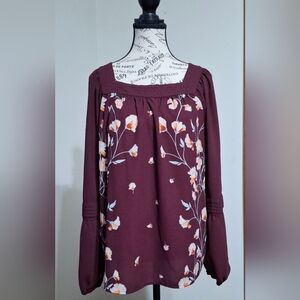 LC Lauren Conrad Maroon Blouse